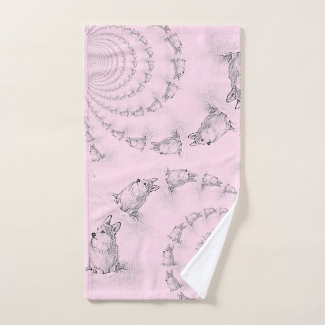 Toalla de mano Corgi Spiral (Toalla de mano)