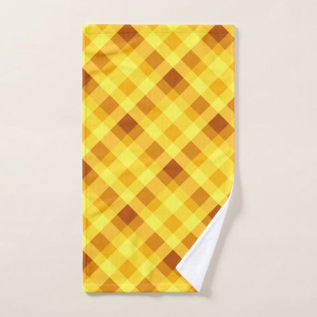 Toalla De Mano Cute Egg Yolk Yellow Plaid (Toalla de mano)