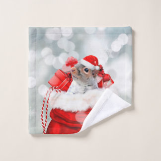 Toalla de mano de ardilla para Navidades