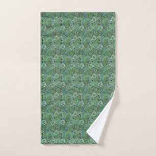 Toalla de mano de arte abstracto verde caprichoso 