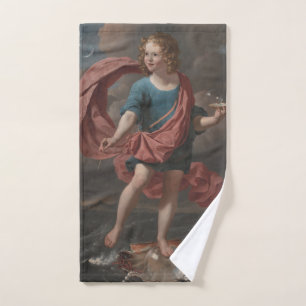 Toalla de mano de arte "Boy Blowing Soap Bubbles"