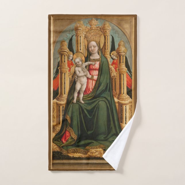 Toalla de mano de arte "La Virgen y el Niño" (Toalla de mano)