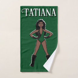 Toalla de mano de bailarín/mallorquina verde negro