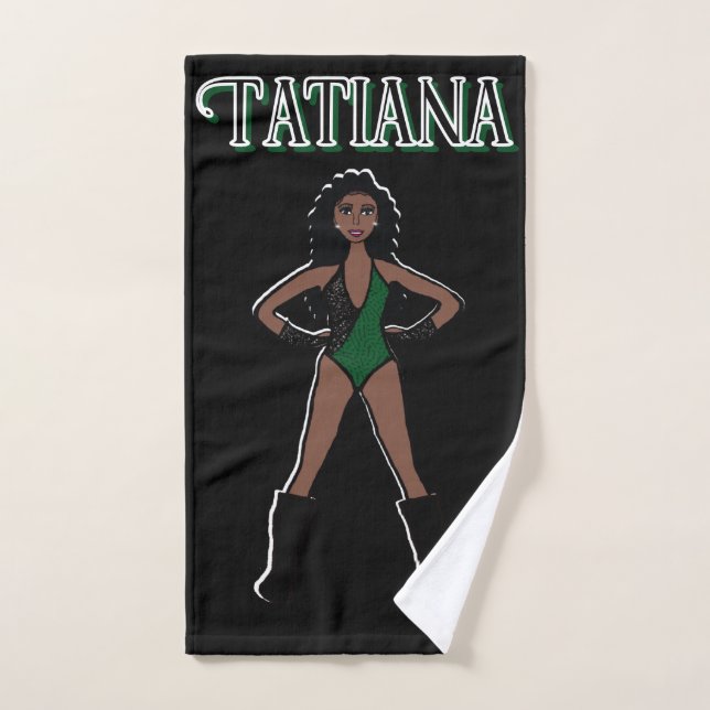 Toalla de mano de bailarín/mallorquina verde negro (Toalla de mano)
