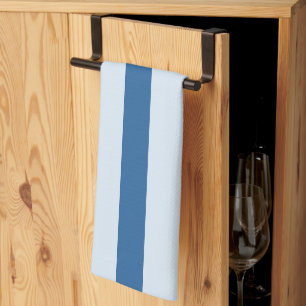 Toalla de mano de cocina con raya azul oscura clar