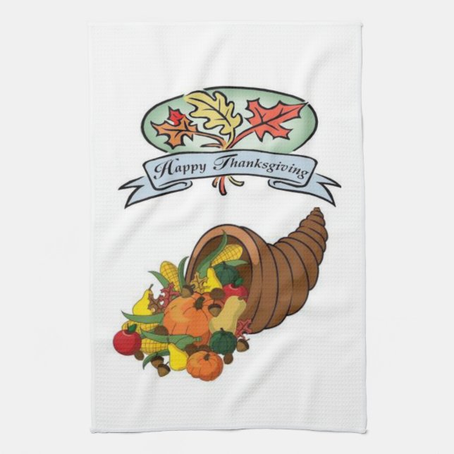 Toalla de mano de cocina de Acción de Gracias (Vertical)