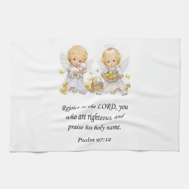Toalla de mano de cocina de Jesús Salmo 97:12 (Horizontal)