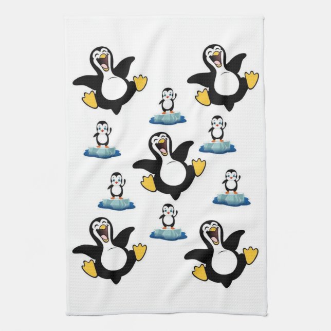 Toalla de mano de cocina de pingüino (Vertical)