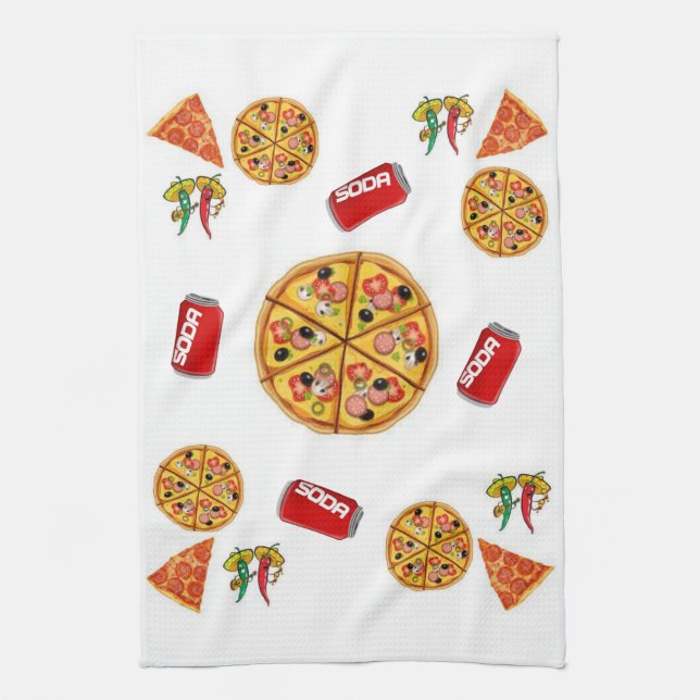 Toalla de mano de cocina de pizza (Vertical)