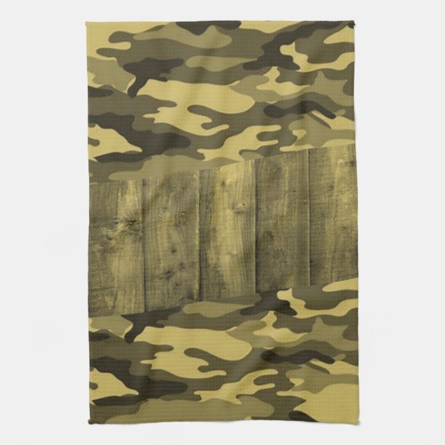 Toalla de mano de cocina del ejército amarillo (Vertical)