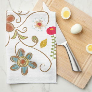 Toalla de mano de cocina floral