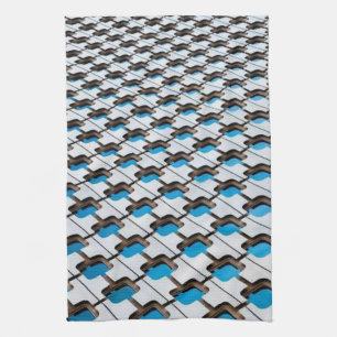 Toalla de mano de cocina gris azul