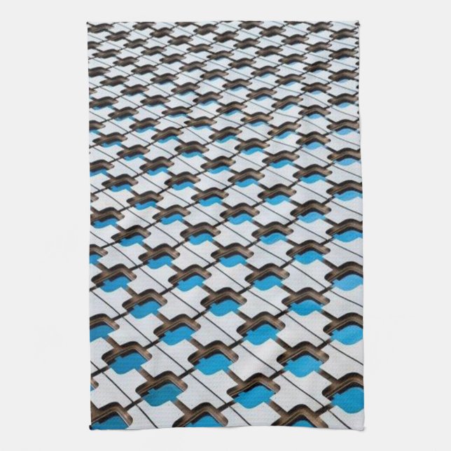 Toalla de mano de cocina gris azul (Vertical)