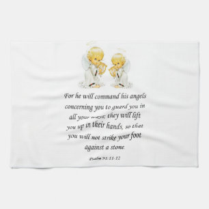 Toalla de mano de cocina Jesús Salmo 91:11-12