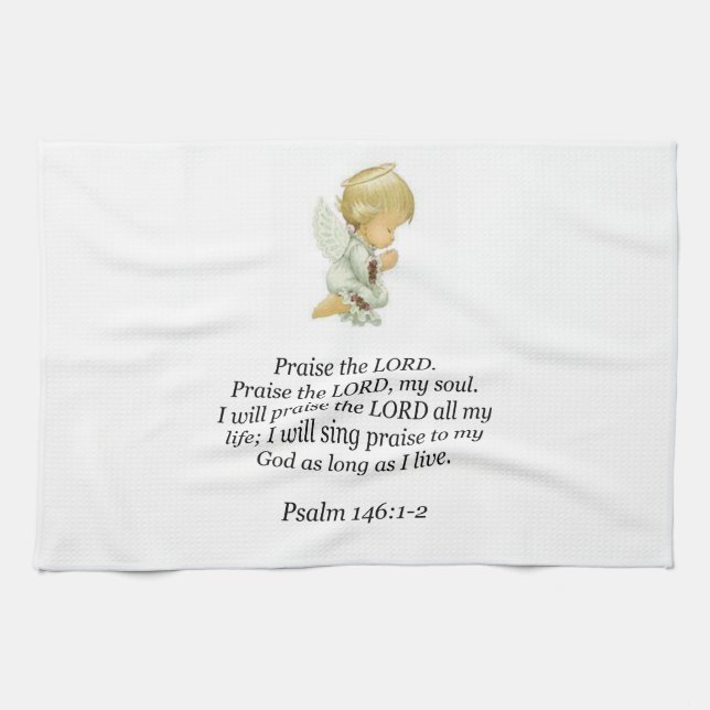 Toalla de mano de cocina Jesús Salmos 146:1-2 (Horizontal)