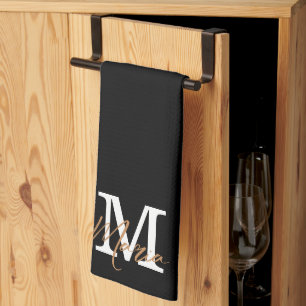 Toalla de mano de cocina negra