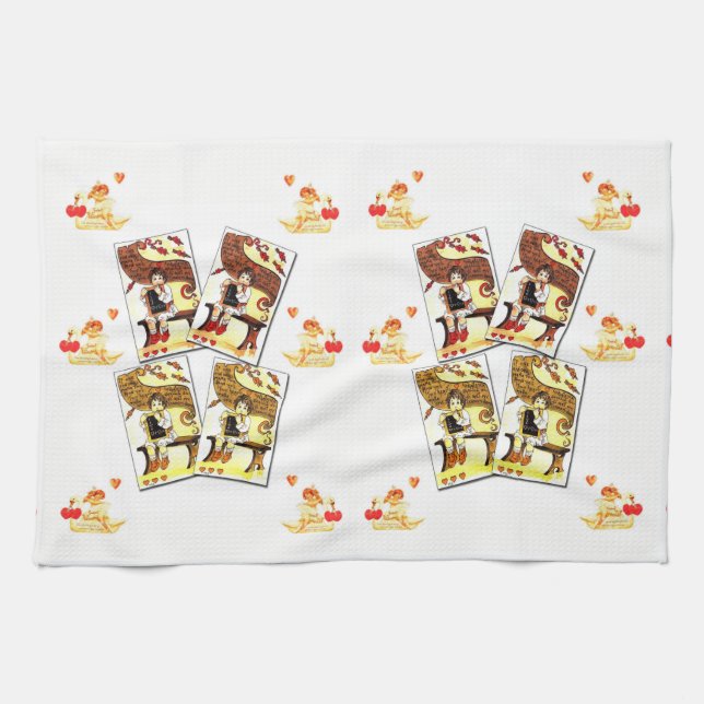 toalla de mano de cocina vintage (Horizontal)