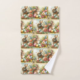 Toalla de mano de conejo con decoración de baño de