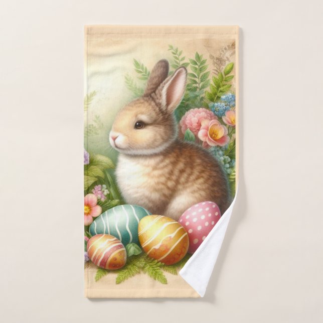 Toalla de mano de conejo de Pascua linda (Toalla de mano)