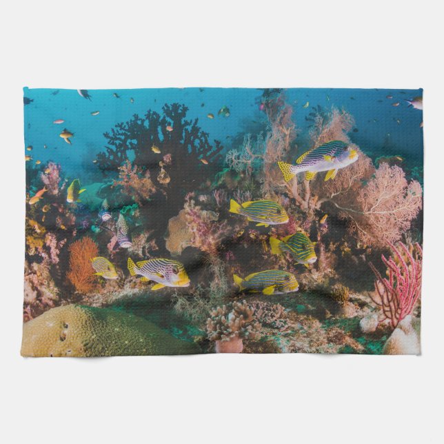 Toalla de mano de Coral Reef (Horizontal)
