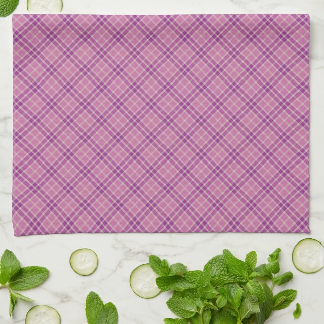 Toalla de mano de cuadros de lavanda (Doblado)