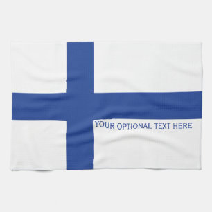 Toalla de mano de encargo de la bandera finlandesa