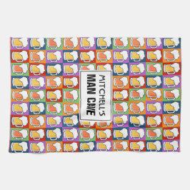 Toalla de mano de encargo de texto del arte pop de