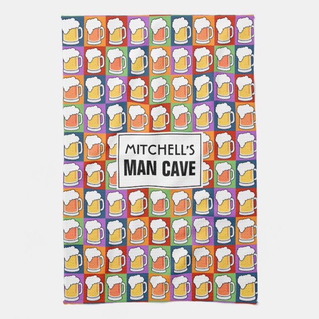 Toalla de mano de encargo de texto del arte pop de (Vertical)