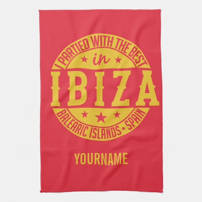 Toalla de mano de encargo del monograma de IBIZA (Vertical)
