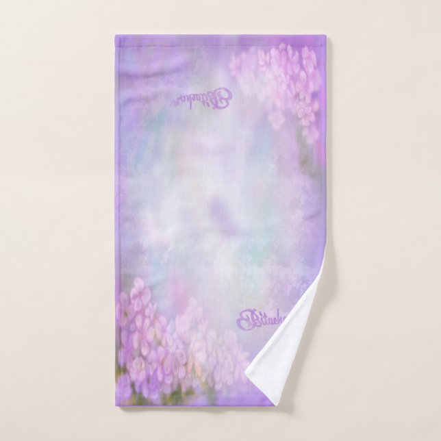 Toalla de mano de flores púrpura de Bitachon (Toalla de mano)