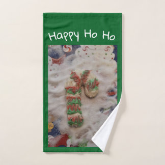 Toalla de mano de galleta feliz HO HO