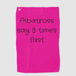 Toalla de mano de golf en rosa caliente con términ