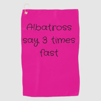 Toalla de mano de golf en rosa caliente con términ