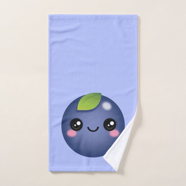 Toalla de mano de Kawaii Blueberry (Toalla de mano)