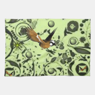 toalla de mano de la cocina de aves silvestres