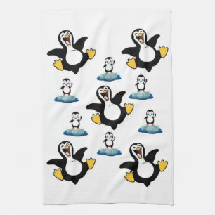 Toalla de mano de la cocina pingüina