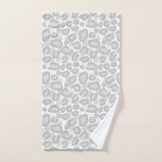 Toalla de mano de leopardo de la nieve gris / impr