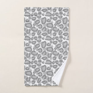 Toalla de mano de leopardo de la nieve gris / impr