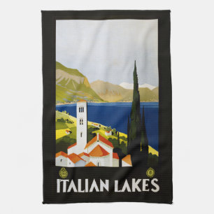 Toalla de mano de los lagos italianos de época