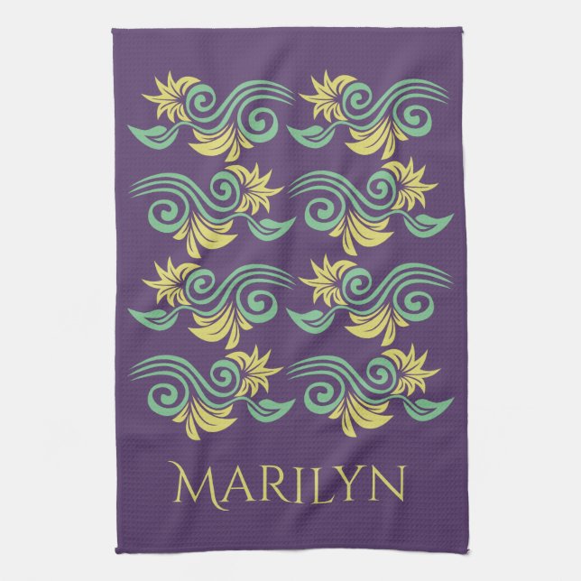 Toalla de mano de monograma de personalizado inspi (Vertical)