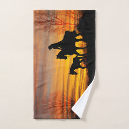 Toalla de mano de moto Cowgirl Sunset Horseback