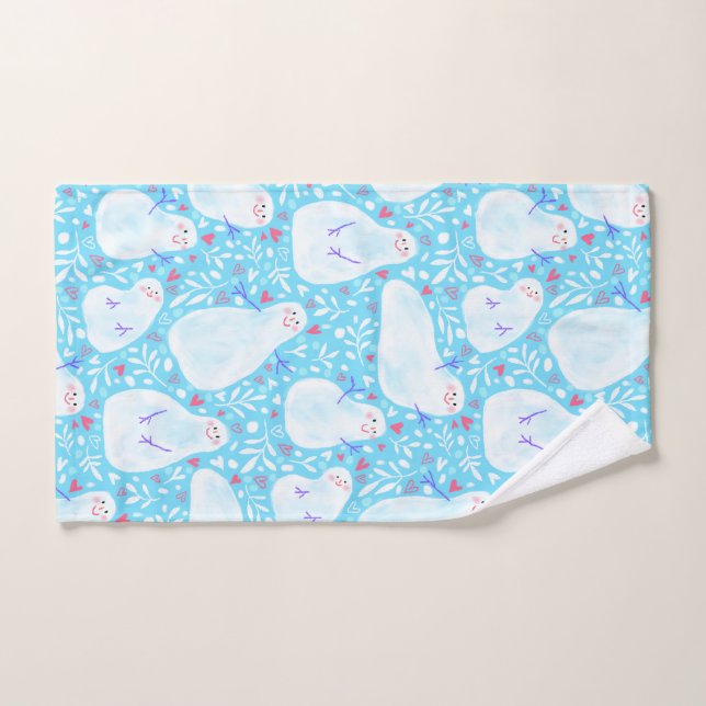 Toalla de mano de muñeco de nieve para navidades (Toalla de mano)