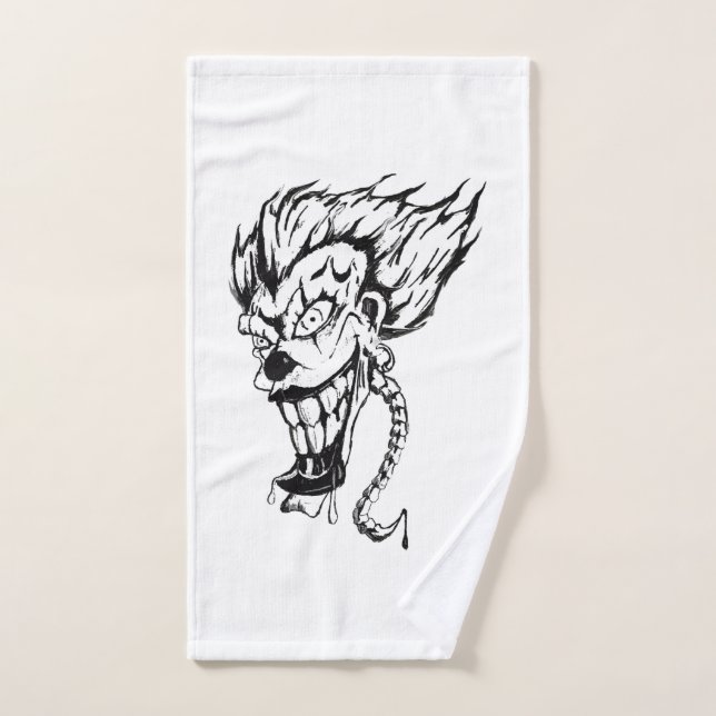 Toalla de mano de payaso malvado (Toalla de mano)