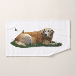 Toalla de mano de perro de raza mixta de labrador 