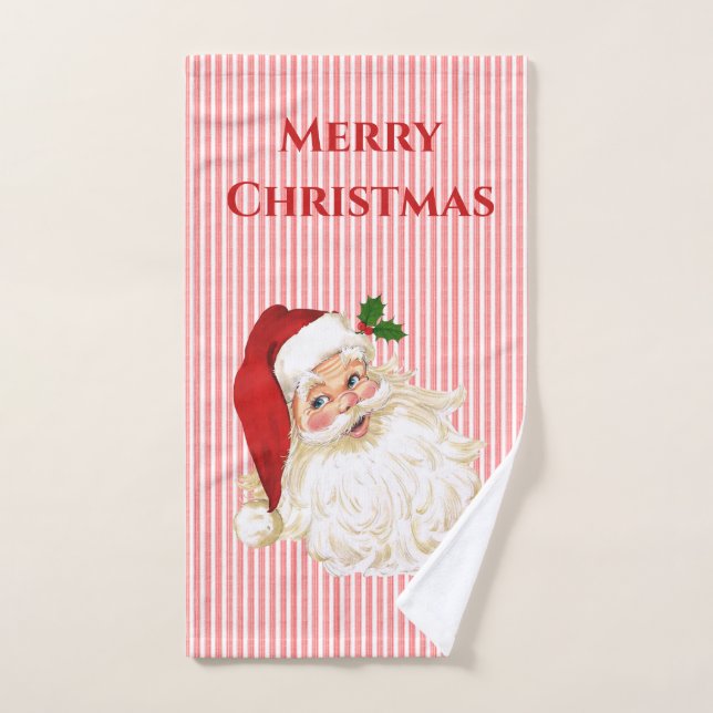 Toalla de mano de Santa Claus al estilo antiguo (Toalla de mano)
