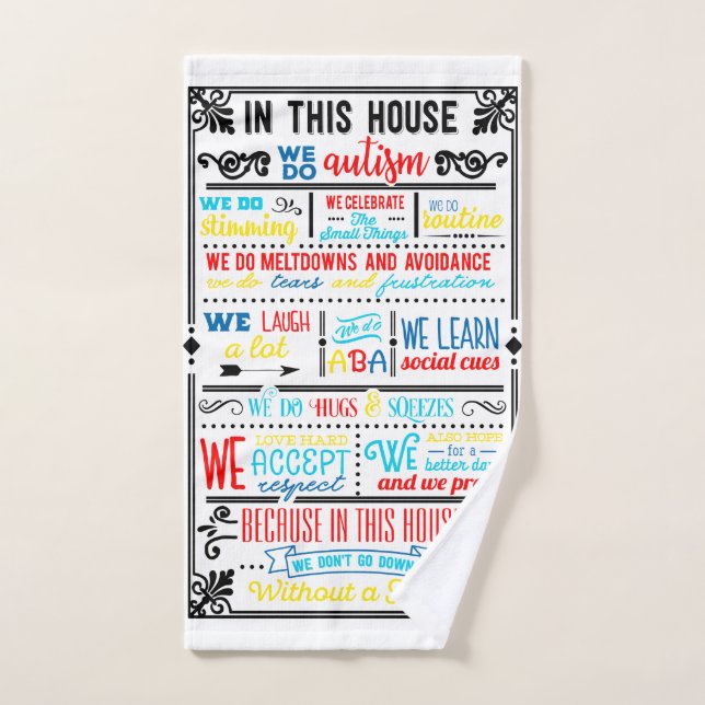 Toalla de mano de sensibilización sobre autismo (Toalla de mano)