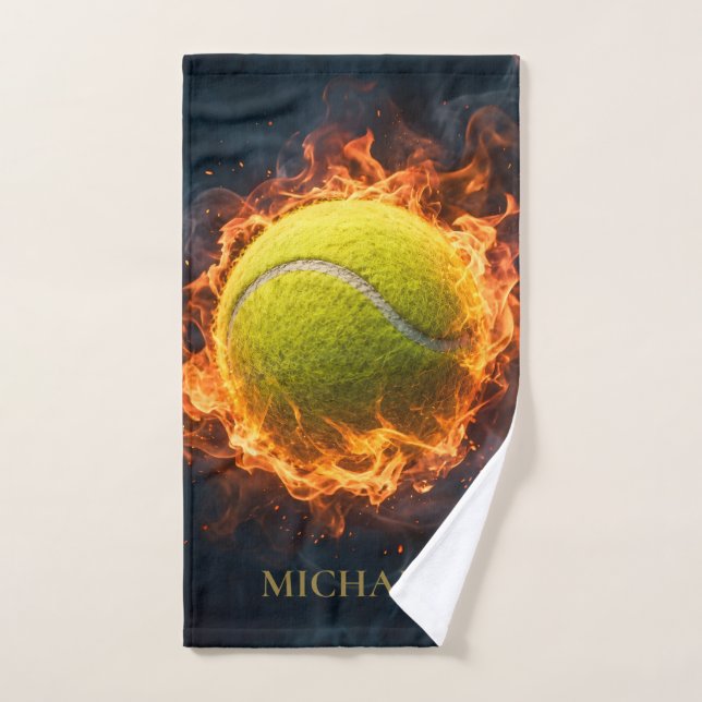 Toalla de mano de tenis personalizada con bola de  (Toalla de mano)
