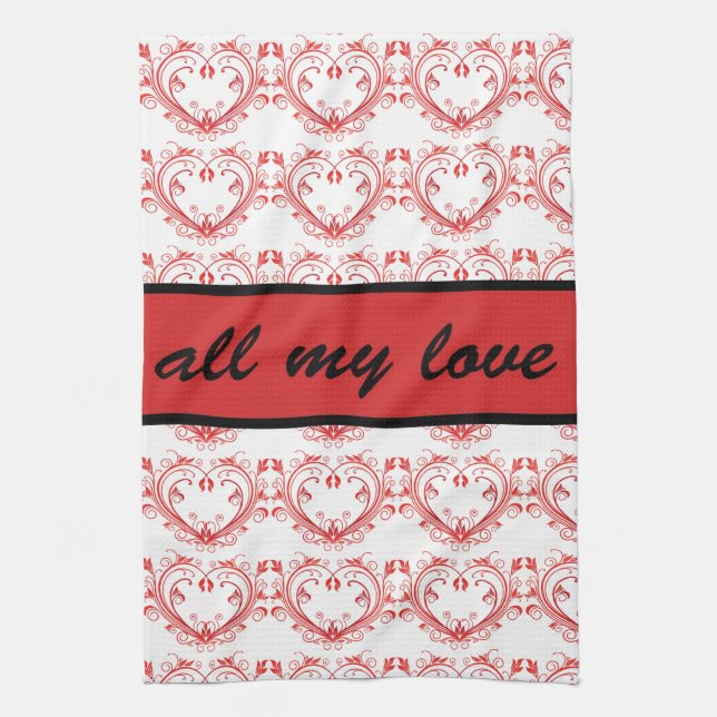 Toalla de mano de Valentines Heart (Vertical)