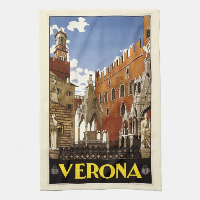 Toalla de mano de Verona Italia del vintage (Vertical)