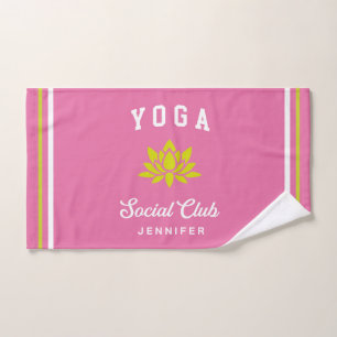 Toalla de mano de yoga social club rosa caliente c